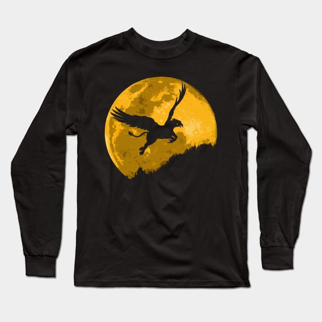 Night Hyppogriph Long Sleeve T-Shirt by nickbeta